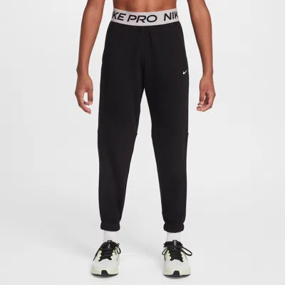 Nike Pro Fleece Big Kids' (girls') Dri-fit Jogger Pants In Black