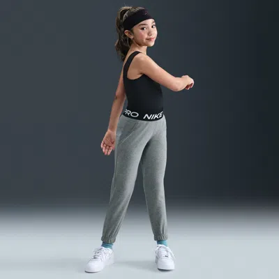 Nike Pro Fleece Big Kids' (girls') Dri-fit Jogger Pants In Gray