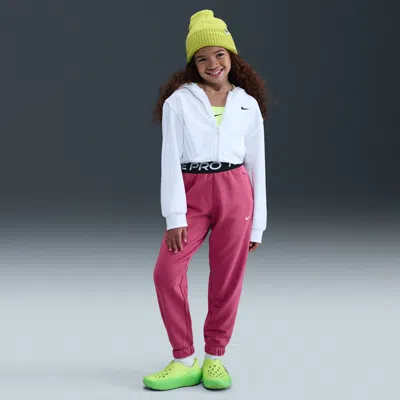 Nike Pro Fleece Big Kids' (girls') Dri-fit Jogger Pants In Pink