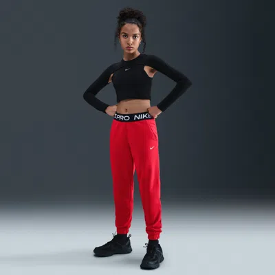 Nike Pro Fleece Big Kids' (girls') Dri-fit Jogger Pants In Red