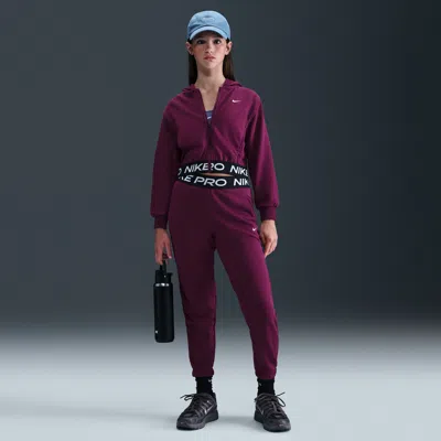Nike Pro Fleece Big Kids' (girls') Dri-fit Jogger Pants In Burgundy