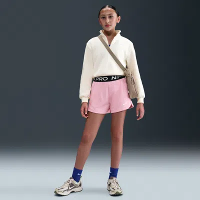 Nike Pro Fleece Big Kids' (girls') Dri-fit Shorts In Pink
