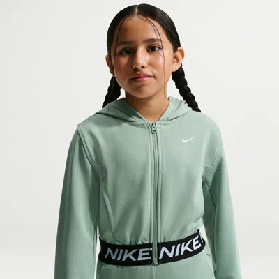 Nike Pro Fleece Big Kids' (girls') Dri-fit Full-zip Hoodie In Green