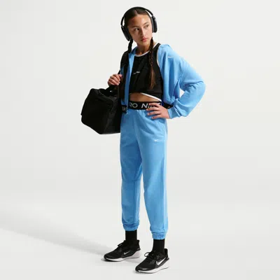 Nike Pro Fleece Big Kids' (girls') Dri-fit Jogger Pants In Blue