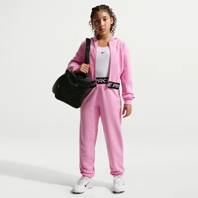 Nike Pro Fleece Big Kids' (girls') Dri-fit Jogger Pants In Pink