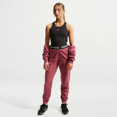 Nike Pro Fleece Big Kids' (girls') Dri-fit Jogger Pants In Black