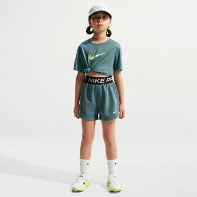 Nike Pro Fleece Big Kids' (girls') Dri-fit Shorts In Grey