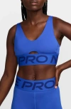 Nike Women's  Pro Indy Plunge Medium-support Padded Sports Bra In Hyper Royal/ Deep Royal Blue