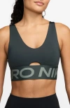 Nike Pro Indy Plunge Medium-support Padded Sports Bra In Black