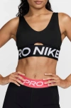 Nike Pro Indy Plunge Medium-support Padded Sports Bra In Black
