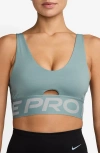 Nike Pro Indy Plunge Medium-support Padded Sports Bra In Multi