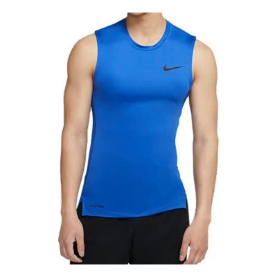 Nike Pro Logo Training Tight Vest Blue Royal Blue