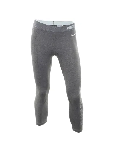 Nike Pro Logo-print Leggings In Gray