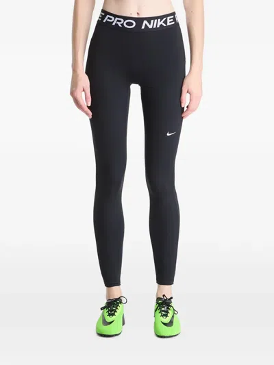 Nike Pro Logo-waistband Leggings In Black