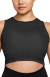 Nike Pro Mesh Crop Tank In Black/white