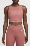 Nike Women's  Pro Mesh Tank Top In Canyon Pink/ White