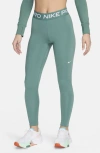 Nike Women's  Pro Mid-rise Mesh-paneled Leggings In Bicoastal/ White