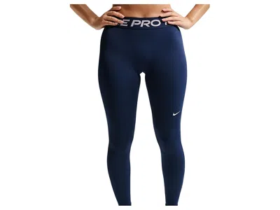 Nike Pro Mid-rise Full-length Leggings In Blue