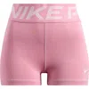 Nike Women's  Pro Sculpt High-waisted 3" Biker Shorts In Elemental Pink/white