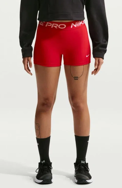 Nike Pro Sculpt Mid-rise Biker Shorts In Red