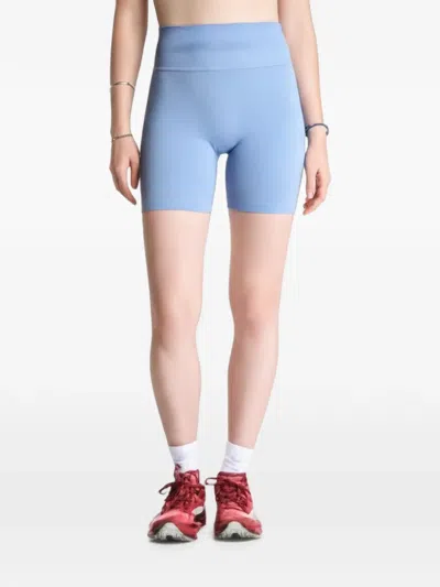 Nike Pro Seamless Dri-fit High-waisted Biker Shorts In Blue
