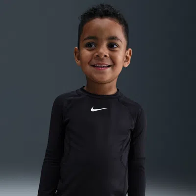 Nike Babies' Pro Toddler Dri-fit Long-sleeve Top In Black