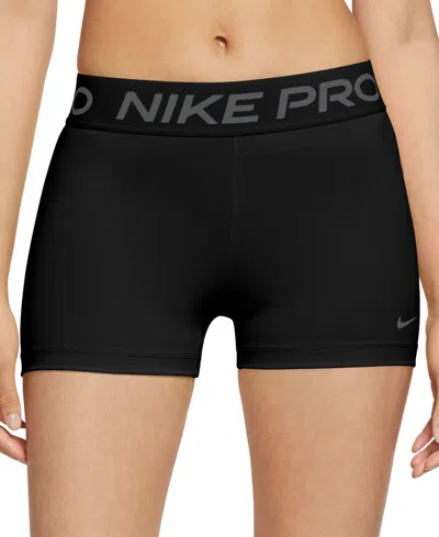 Nike Pro Women's 3" Shorts In Black,iron Grey
