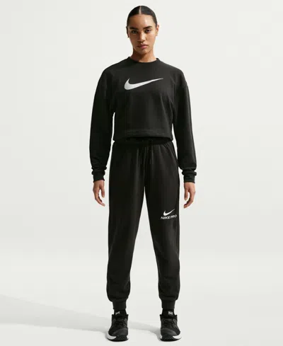 Nike Pro Women's Dri-fit French Terry Pants In Black