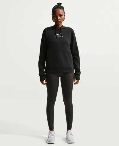Nike Pro Women's Dri-fit French Terry Pull-on Hoodie In Black