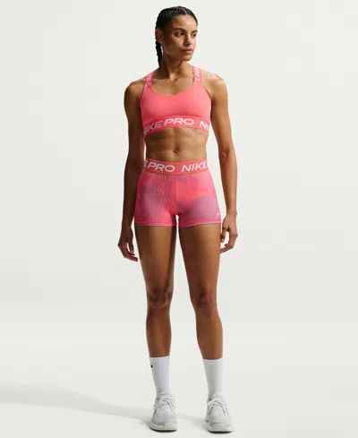 Nike Pro Women's Printed Biker Shorts In Pink
