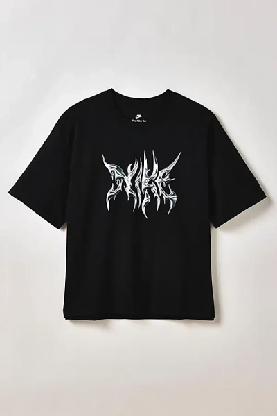 Nike Sportswear Loose Fit Cotton Graphic T-shirt In Black