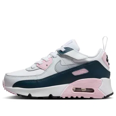 Nike (ps)  Air Max 90 Easyon 'white Pink Foam Armory Navy Wolf Grey'