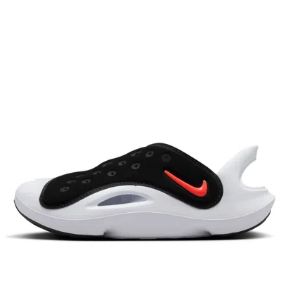 Nike (ps)  Aqua Swoosh Sandals 'black Hyper Orange'