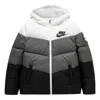 Nike (ps)  Colorblock Chevron Puffer Jacket 'white Grey Black'
