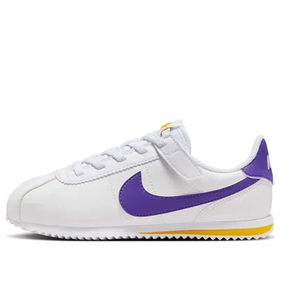 Nike (ps)  Cortez Easyon 'white Varsity Maize Varsity Purple'