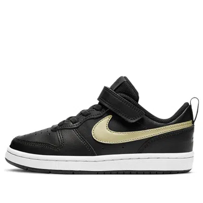 Nike (ps)  Court Borough Low 2 'black Metallic Gold Star'