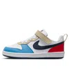 Nike (ps)  Court Borough Low Recraft 'white Thunder Blue Light Crimson'