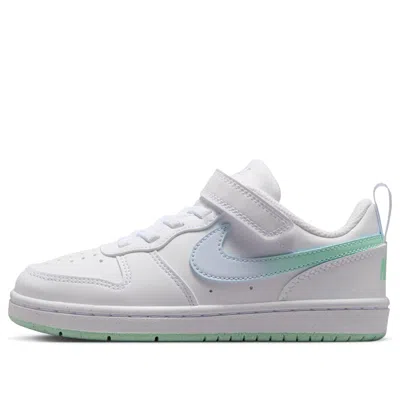Nike (ps)  Court Borough Low 'white Arctic Green Football Grey'