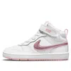 Nike (ps)  Court Borough Mid 2velcro 'white Pink Glaze'