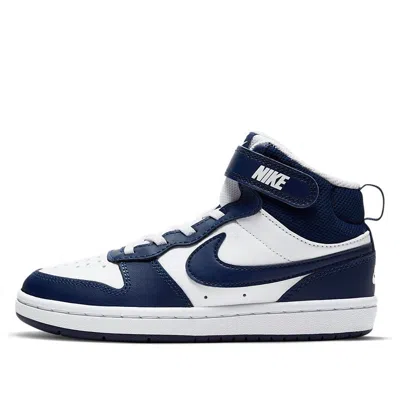 Nike (ps)  Court Borough Mid 2velcro 'white Signal Blue'