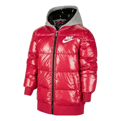 Nike (ps)  Glossy Hooded Jacket 'red'