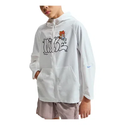 Nike (ps)  Miler Dri-fit Quick-dry Uv Hooded Jacket 'pure White'