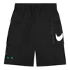 Nike (ps)  Printed Elastic Waist Straight Shorts 'black' In Multi