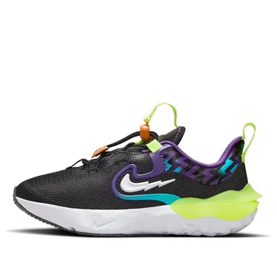 Nike (ps)  Run Flow Easy On/off Shoes 'black Teal Nebula Volt'