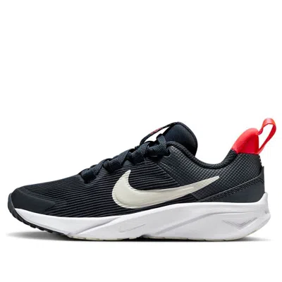Nike (ps)  Star Runner 4 Shoes 'dark Obsidian White Red' In Black