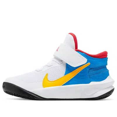 Nike (ps)  Team Hustle D 10 Flyease 'white Blue Yellow' In Multi