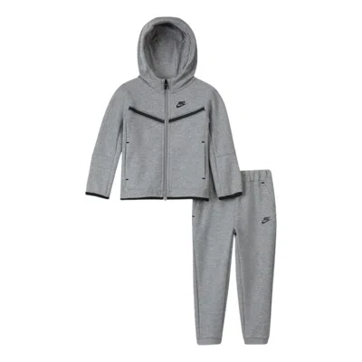 Nike (ps)  Tech Fleece Full Zip Hoodie Set 'dark Grey Heather' In Gray