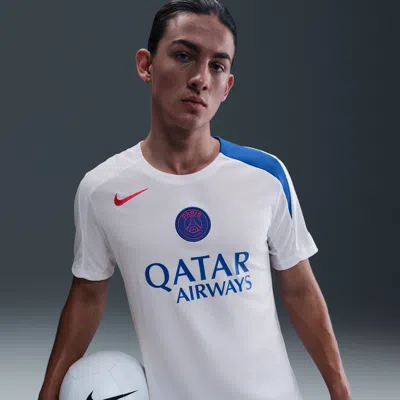 Nike Psg Strike Third  Men's Dri-fit Total 90 Soccer Knit Top In White