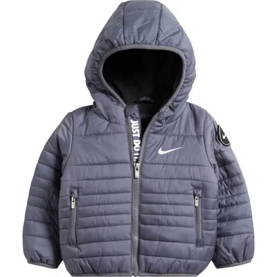 Nike Babies'  Puffer Zip Jacket In Gray