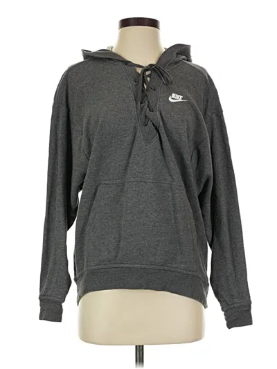 Pre-owned Nike Pullover Hoodie In Gray